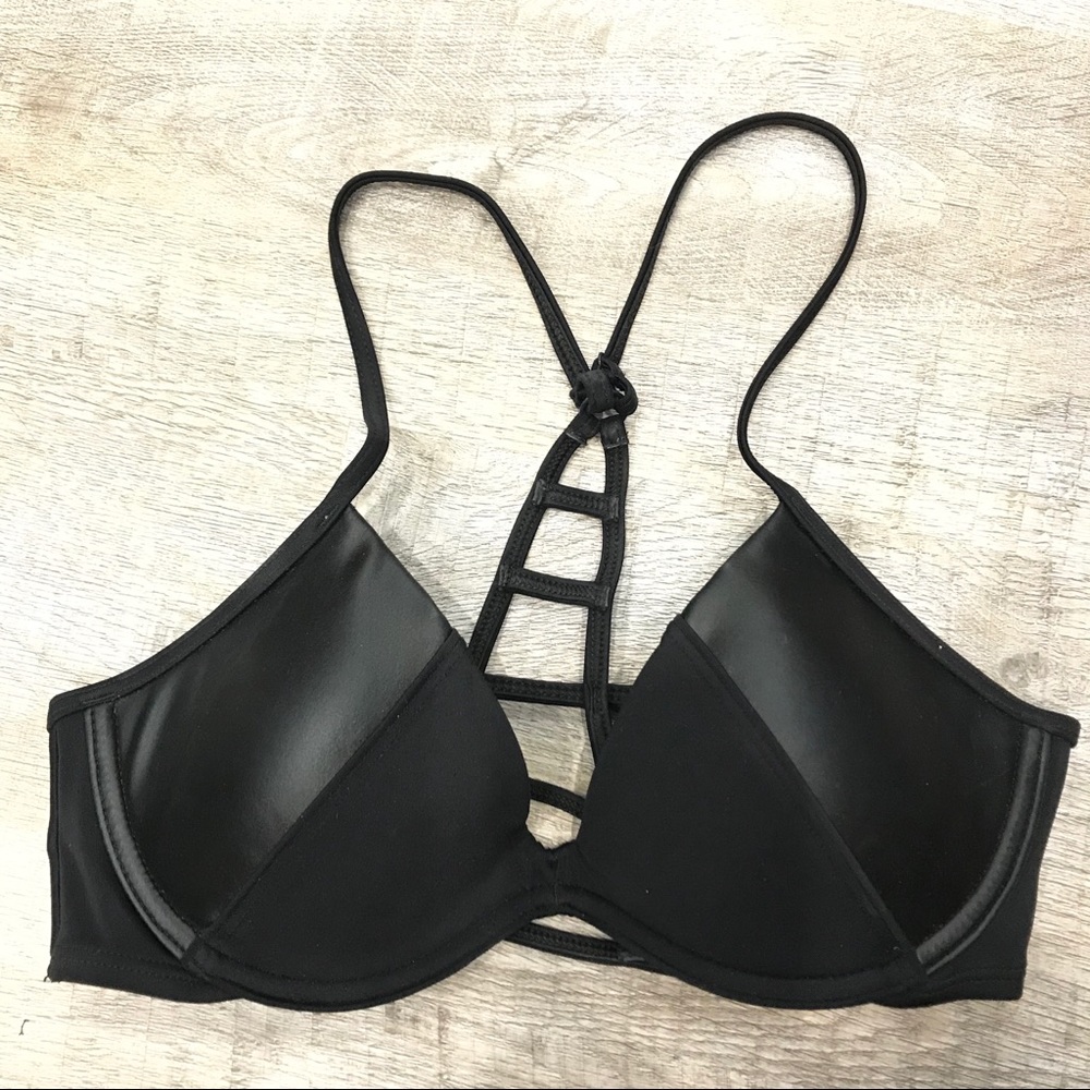 VS Pink Black Triangle Racerback Bikini Top